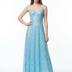 Lulu's Light Blue Sequin Gown